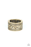 Vine of Valor - Brass Ring - Paparazzi Accessories Ring Bedazzle Me Pretty Mobile Fashion Boutique
