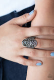 Vine Vibe - Black Ring - Paparazzi Accessories Ring Bedazzle Me Pretty Mobile Fashion Boutique