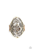 Vine Vibe - Brass Ring - Paparazzi Accessories Ring Bedazzle Me Pretty Mobile Fashion Boutique
