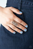 Vine Vibe - Copper Ring - Paparazzi Accessories Ring Bedazzle Me Pretty Mobile Fashion Boutique