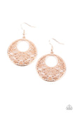 Vineyard Romance - Rose Gold Earrings - Paparazzi Accessories Earrings Bedazzle Me Pretty Mobile Fashion Boutique