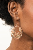 Vineyard Romance - Rose Gold Earrings - Paparazzi Accessories Earrings Bedazzle Me Pretty Mobile Fashion Boutique