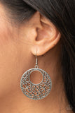 Vineyard Romance - Silver Earrings - Paparazzi Accessories Earrings Bedazzle Me Pretty Mobile Fashion Boutique