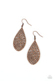 Vineyard Vanity - Copper Earrings - Paparazzi Accessories Earrings Bedazzle Me Pretty Mobile Fashion Boutique
