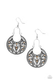 Vineyard Villa - Brown Earrings - Paparazzi Accessories Earrings Bedazzle Me Pretty Mobile Fashion Boutique