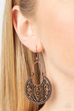Vineyard Villa - Copper Earrings - Paparazzi Accessories Earrings Bedazzle Me Pretty Mobile Fashion Boutique