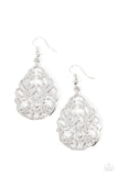 Vineyard Vista - Silver Earrings - Paparazzi Accessories Earrings Bedazzle Me Pretty Mobile Fashion Boutique