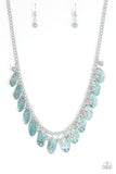 Vintage Gardens - Blue Necklace - Paparazzi Accessories Necklace Bedazzle Me Pretty Mobile Fashion Boutique