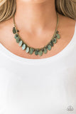 Vintage Gardens - Brass Necklace - Paparazzi Accessories Necklace Bedazzle Me Pretty Mobile Fashion Boutique