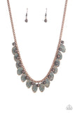 Vintage Gardens - Copper Necklace - Paparazzi Accessories Necklace Bedazzle Me Pretty Mobile Fashion Boutique
