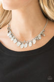 Vintage Gardens - Silver Necklace - Paparazzi Accessories Necklace Bedazzle Me Pretty Mobile Fashion Boutique