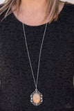 Vintage Vanity - Brown Necklace - Paparazzi Accessories Necklace Bedazzle Me Pretty Mobile Fashion Boutique