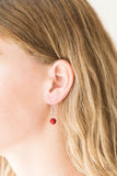 Vintage Vanity - Red Necklace - Paparazzi Accessories Necklace Bedazzle Me Pretty Mobile Fashion Boutique