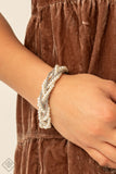 Vintage Variation - White Bracelet - Paparazzi Accessories Bracelet Bedazzle Me Pretty Mobile Fashion Boutique