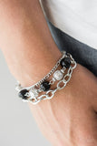 Vintage Variety - Black Bracelet - Paparazzi Accessories Bracelet Bedazzle Me Pretty Mobile Fashion Boutique