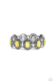 Vintage Vault - Yellow Bracelet - Paparazzi Accessories Bracelet Bedazzle Me Pretty Mobile Fashion Boutique