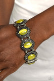 Vintage Vault - Yellow Bracelet - Paparazzi Accessories Bracelet Bedazzle Me Pretty Mobile Fashion Boutique