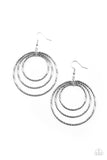 Vintage Vertigo - Silver Earrings - Paparazzi Accessories Earrings Bedazzle Me Pretty Mobile Fashion Boutique