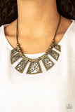 Vintage Vineyard - Brass Necklace - Paparazzi Accessories Necklace Bedazzle Me Pretty Mobile Fashion Boutique