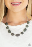 Vintage Vogue - Silver Necklace - Paparazzi Accessories Necklace Bedazzle Me Pretty Mobile Fashion Boutique
