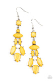 Visually Vivacious - Yellow Earrings - Paparazzi Accessories Earrings Bedazzle Me Pretty Mobile Fashion Boutique