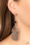Viva la DIVA - Black Earrings - Paparazzi Accessories Earrings Bedazzle Me Pretty Mobile Fashion Boutique