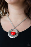 Viva Vivacious - Red Necklace - Paparazzi Accessories Necklace Bedazzle Me Pretty Mobile Fashion Boutique