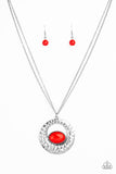 Viva Vivacious - Red Necklace - Paparazzi Accessories Necklace Bedazzle Me Pretty Mobile Fashion Boutique