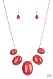 Vivacious Vanity - Red Necklace - Paparazzi Accessories Necklace Bedazzle Me Pretty Mobile Fashion Boutique