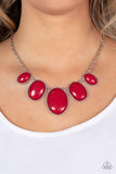 Vivacious Vanity - Red Necklace - Paparazzi Accessories Necklace Bedazzle Me Pretty Mobile Fashion Boutique