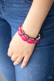 Vivacious Volume - Pink Bracelet - Paparazzi Accessories Bracelet Bedazzle Me Pretty Mobile Fashion Boutique
