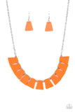 Vivaciously Versatile - Orange Necklace - Paparazzi Accessories Necklace Bedazzle Me Pretty Mobile Fashion Boutique