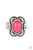 Vivaciously Vibrant - Pink Ring - Paparazzi Accessories Ring Bedazzle Me Pretty Mobile Fashion Boutique