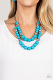 Vivid Vanity - Blue Necklace - Paparazzi Accessories Necklace Bedazzle Me Pretty Mobile Fashion Boutique