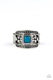 Vivid View - Blue Ring - Paparazzi Accessories Ring Bedazzle Me Pretty Mobile Fashion Boutique