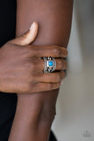 Vivid View - Blue Ring - Paparazzi Accessories Ring Bedazzle Me Pretty Mobile Fashion Boutique