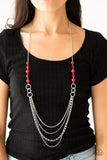 Vividly Vivid - Red Necklace - Paparazzi Accessories Necklace Bedazzle Me Pretty Mobile Fashion Boutique