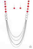 Vividly Vivid - Red Necklace - Paparazzi Accessories Necklace Bedazzle Me Pretty Mobile Fashion Boutique