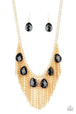 Vixen Conviction - Gold Necklace - Paparazzi Accessories Necklace Bedazzle Me Pretty Mobile Fashion Boutique