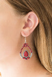 Vogue Voyager - Red Earrings - Paparazzi Accessories Earrings Bedazzle Me Pretty Mobile Fashion Boutique