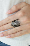 Voluptuous Vines - Black Ring - Paparazzi Accessories Ring Bedazzle Me Pretty Mobile Fashion Boutique