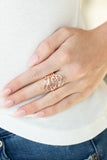 Voluptuous Vines - Rose Gold Ring - Paparazzi Accessories Ring Bedazzle Me Pretty Mobile Fashion Boutique
