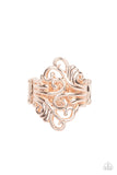 Voluptuous Vines - Rose Gold Ring - Paparazzi Accessories Ring Bedazzle Me Pretty Mobile Fashion Boutique
