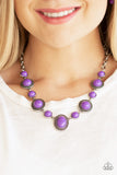 Voyager Vibes - Purple Necklace - Paparazzi Accessories Necklace Bedazzle Me Pretty Mobile Fashion Boutique