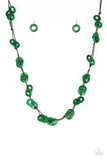 Waikiki Winds - Green Necklace - Paparazzi Accessories Necklace Bedazzle Me Pretty Mobile Fashion Boutique