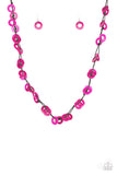 Waikiki Winds - Pink Necklace - Paparazzi Accessories Necklace Bedazzle Me Pretty Mobile Fashion Boutique