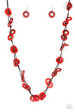 Waikiki Winds - Red Necklace - Paparazzi Accessories Necklace Bedazzle Me Pretty Mobile Fashion Boutique