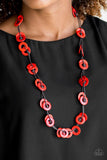 Waikiki Winds - Red Necklace - Paparazzi Accessories Necklace Bedazzle Me Pretty Mobile Fashion Boutique