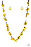 Waikiki Winds - Yellow Necklace - Paparazzi Accessories Necklace Bedazzle Me Pretty Mobile Fashion Boutique