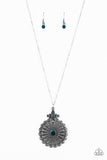 Walk On The WILDFLOWER Side - Blue Necklace - Paparazzi Accessories Necklace Bedazzle Me Pretty Mobile Fashion Boutique